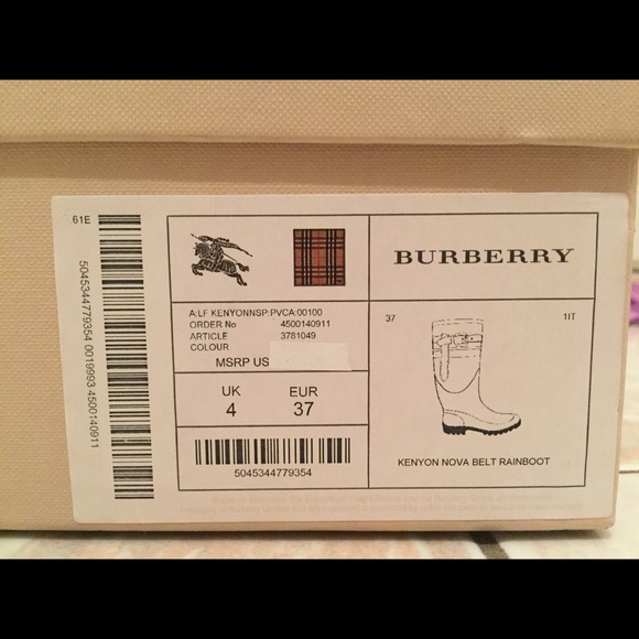 Burberry Kenyon Nova Belt Rainboot EUR 37/UK 4 - Picture 4 of 8